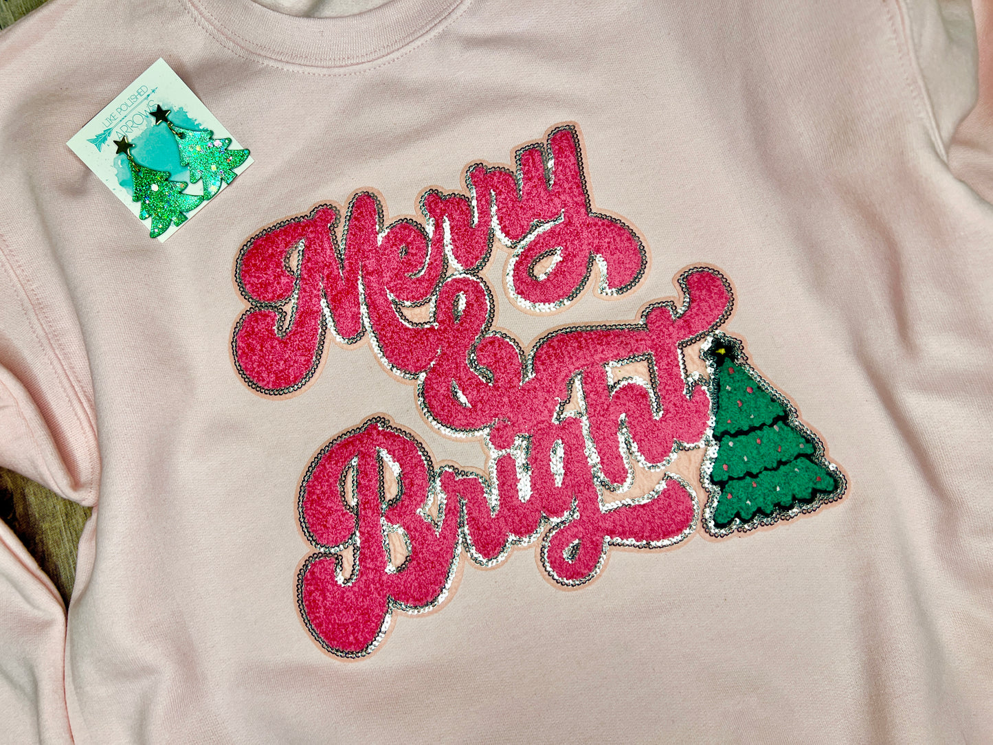 Merry & Bright Christmas Tree Holiday Sweatshirt