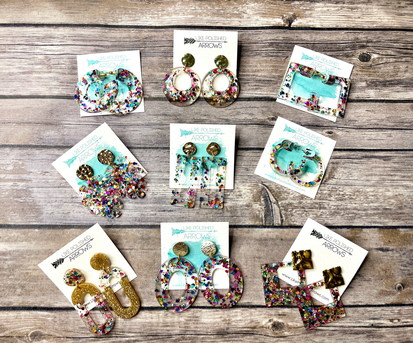 Multicolor Confetti Resin Earrings