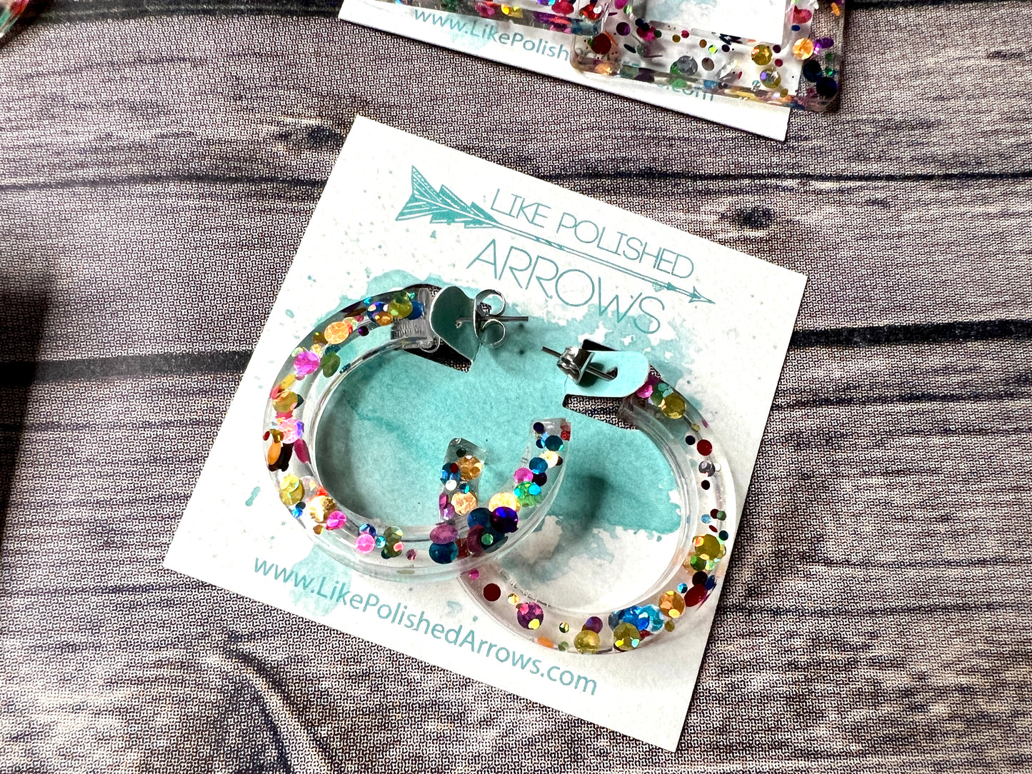 Multicolor Confetti Resin Earrings