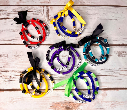 School Spirit Bracelet Stacks! Customize with your colors and mascot!