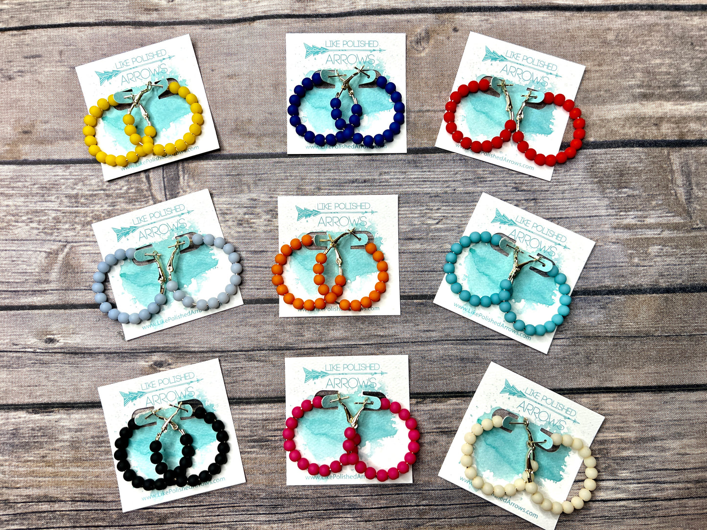 Summer Colors Bead Hoop Earrings