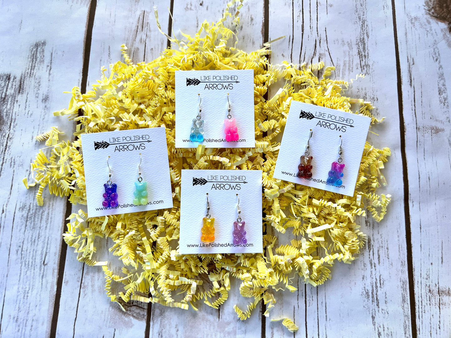 Easter Glitter Resin Gummy Bears Earrings