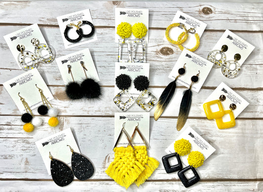 Saint Amant Gators Black and Yellow Earrings