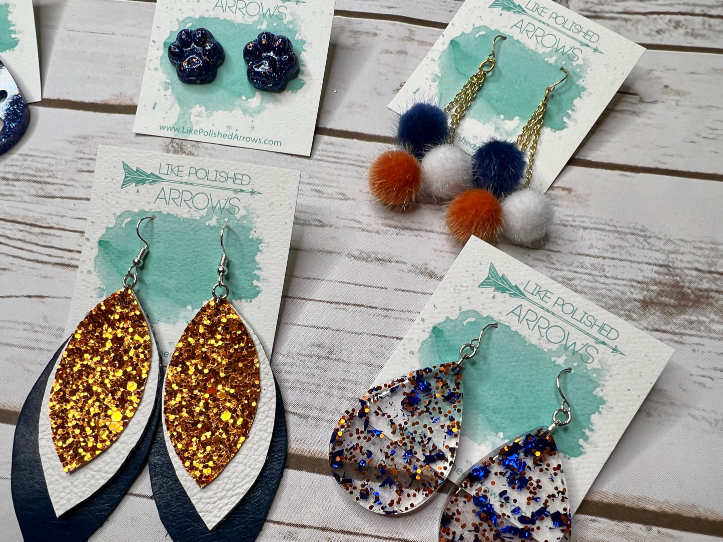 Prairieville Middle Blue and Orange Earrings Collection