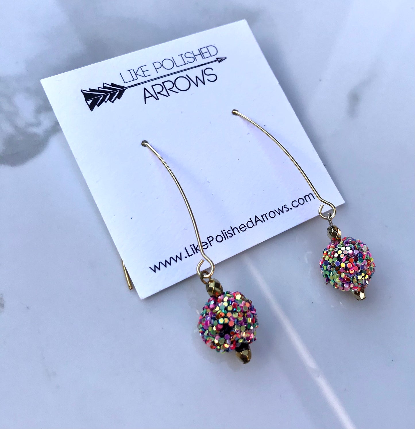 Glitter Balls Multicolor Dangle Earrings