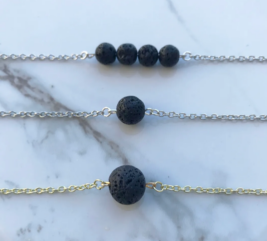 Black Lava Rock Essential Oil Necklaces