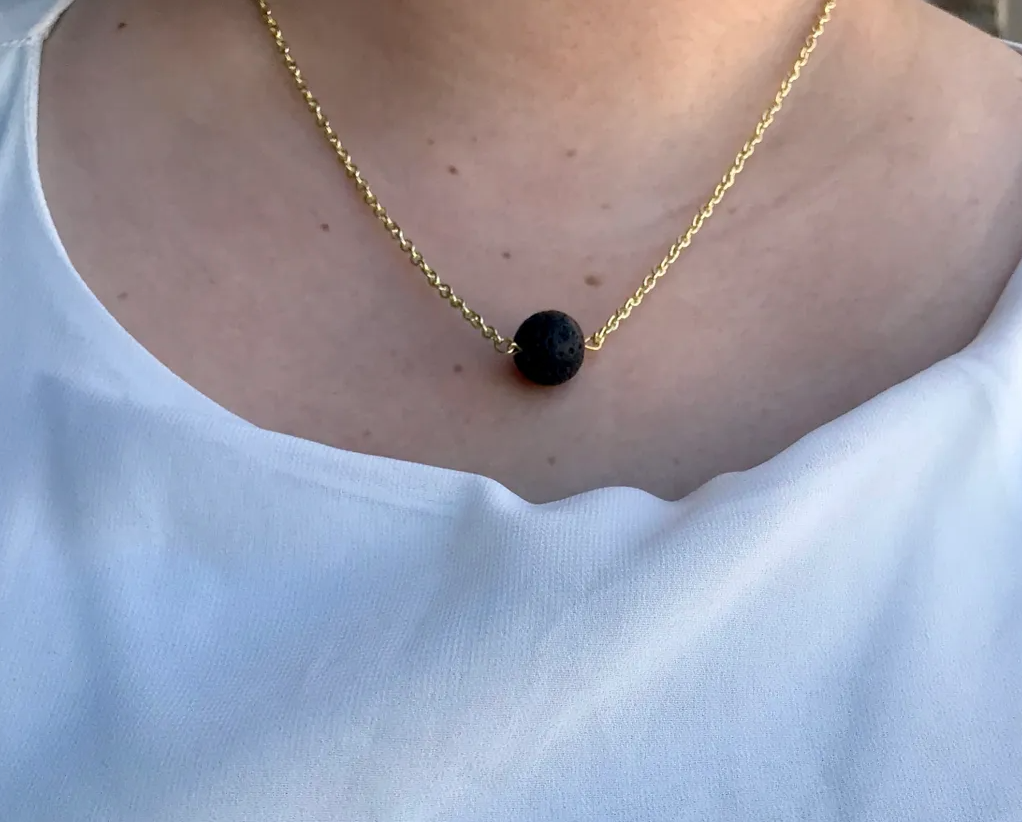 Black Lava Rock Essential Oil Necklaces