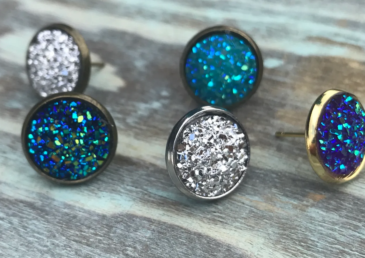 Druzy Stud Earrings