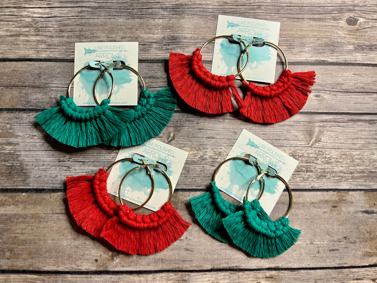 Macrame' Medium and Large Hoop Earrings